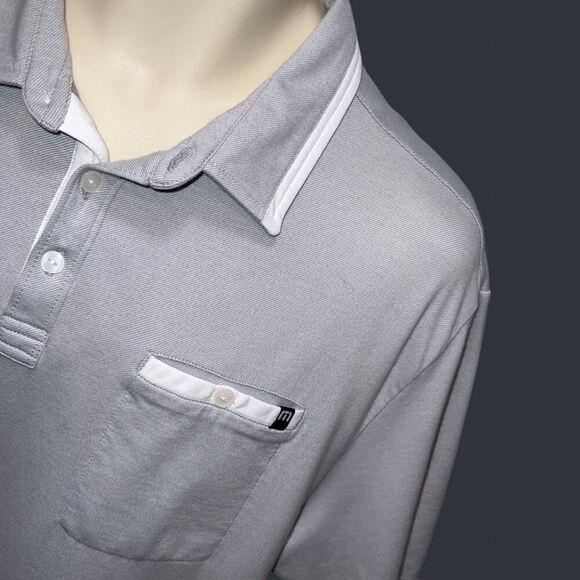 Travis Mathew Ice Gray Homer Golf Polo Shirt Size XL #26 - Picture 2 of 5